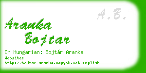 aranka bojtar business card